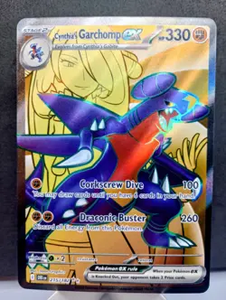 Pokemon TCG: Cynthia's Garchomp ex #215/182 SV Destined Rivals Full Art Rare - Image 1