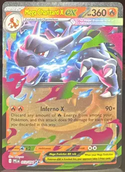 Pokemon Pokemon TCG Mega Charizard X ex 013/094 Me02: Phantasmal Flames Holo 🔥 - Image 1