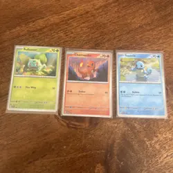 Pokemon 151 Promo Bulbasaur Charmander Squirtle SVP 046 047 048 Kanto Cosmo Holo - Image 1