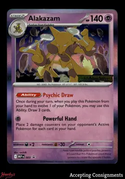 2025 Pokemon TCG Mega Evolution Black Star Promos #003 Alakazam STAMPED - Image 1