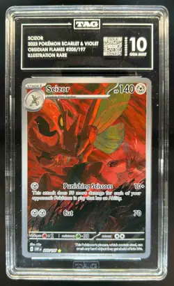 2023 Pokemon SV Obsidian Flames - OBF EN Scizor #205/197 TAG 10 - Image 1