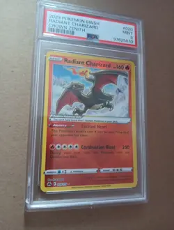 PSA 9 Mint Radiant Charizard 020 / 159 Crown Zenith Shiny Holo TCG Rare Pokemon - Image 2