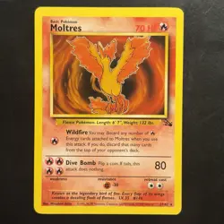 Pokemon Vintage Non-Holo Rare Moltres Fossil 27/62 WotC 1999 - Image 1