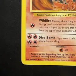 Pokemon Vintage Non-Holo Rare Moltres Fossil 27/62 WotC 1999 - Image 5
