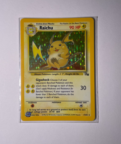 Pokemon Raichu Fossil Holo Rare 14/62 1999 English - Image 1