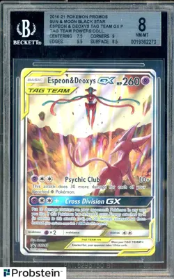 2016-21 Pokemon Sun & Moon BSP Tag Team Espeon & Deoxys Tag Team Gx BGS 8 - Image 1