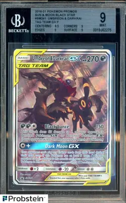 2016-21 Pokemon Sun & Moon BSP Tag Team Umbreon & Darkrai Tag Team Gx BGS 9 - Image 1