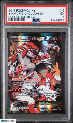 Team Magma's Groudon EX Double Crisis PSA 5 15/34 2015 Pokemon Xy Double Crisis - Image 1