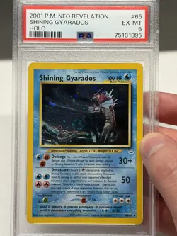 Pokemon Shining Gyarados Double Holo Error Neo Revelation Unlimited PSA 6 Swirl! - Image 4