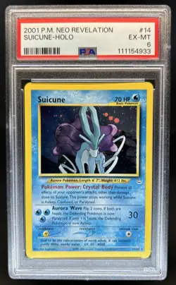 2001 Pokemon Neo Revelation Suicune Holo #14/64 PSA 6 - Image 1