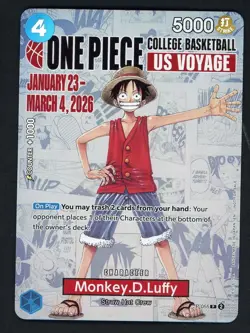 One Piece Promo College Basketball US Voyage #P-055 Monkey D. Luffy Ding Corner - Image 1