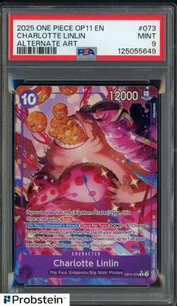2025 One Piece OP11 EN Alternate Art #073 Charlotte Linlin PSA 9 MINT - Image 1