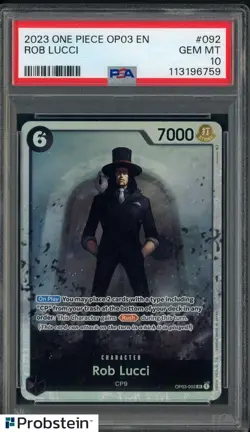 2023 One Piece OP03 EN #092 Rob Lucci PSA 10 GEM MINT - Image 1