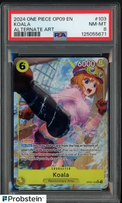 2024 One Piece OP06 EN Alternate Art #103 Koala PSA 8 NM-MT - Image 1