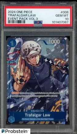 2024 One Piece Event Pack Vol. 3 #008 Trafalgar Law PSA 10 GEM MINT - Image 1
