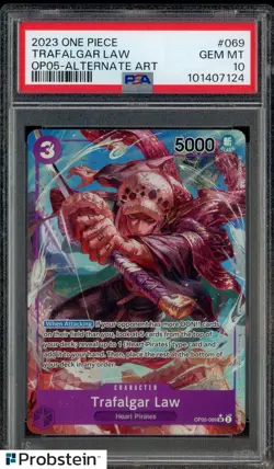 2023 One Piece OP05 #069 Trafalgar Law Alternate Art PSA 10 GEM MINT - Image 1