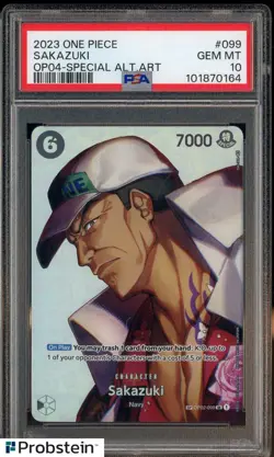 2023 One Piece OP04 #099 Sakazuki Special Alternate Art PSA 10 GEM MINT - Image 1