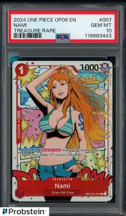 2024 One Piece OP06 EN Treasure Rare #007 Nami PSA 10 GEM MINT - Image 1