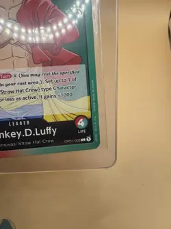 ONE PIECE Romance Dawn OP01-003 Monkey D Luffy Leader Pre Errata NM - Image 5