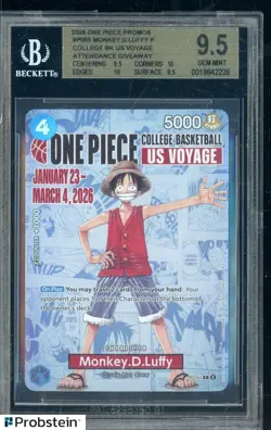 2026 Monkey D Luffy One Piece Promo College Basketball US Voyage BGS 9.5 - Image 1