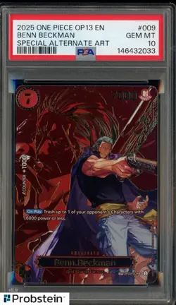 2025 One Piece OP13 EN #009 Benn Beckman Special Alternate Art PSA 10 GEM MINT - Image 1