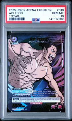 PSA 10 Union Arena TCG Aoi Todo R* Jujutsu Kaisen Vol.2 UEX02BT/JJK-2-010 - Image 2