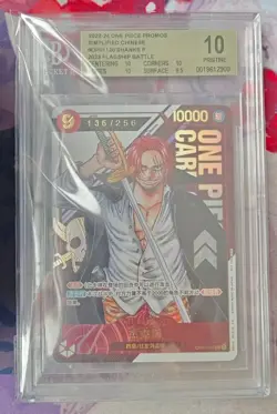 BGS 10 One Piece TCG Card Game Chinese Shanks OP01-120 Prize 2023 Championship - Image 1