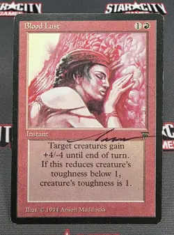 MTG Blood Lust- Signed -Legends Magic the Gathering Card #135 - Image 1