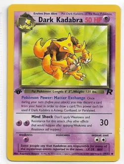 Pokemon Card Team Rocket 39/82 Dark Kadabra 1st Edition NM-MT Never Played With - Image 1