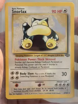 1999 Snorlax – Jungle Set – Non-Holo Rare – WOTC Vintage Pokemon Card – #27/64 - Image 1