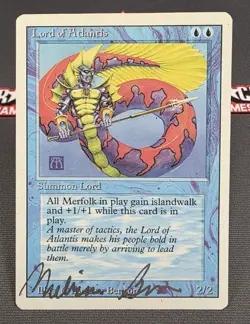 MTG Lord of Atlantis- Signed Melissa A. Benson -3rd Edition Magic Card #064 - Image 1