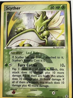 Scyther 29/112 Unlimited Pokemon Card TCG EX Holo - Image 2
