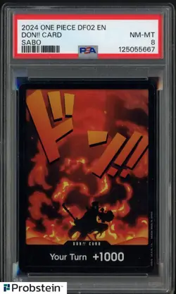2024 One Piece DF02 EN Sabo Don!! Card PSA 8 NM-MT - Image 1