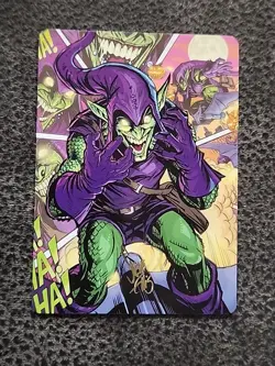 MTG Spiderman Green Goblin Art Card (49/54) Gold-Stamped Signature Art Series - Image 1