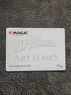 MTG Spiderman Green Goblin Art Card (49/54) Gold-Stamped Signature Art Series - Image 2