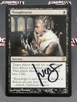 MTG Thoughtseize- Signed -Theros Magic the Gathering Card #107 - Image 1