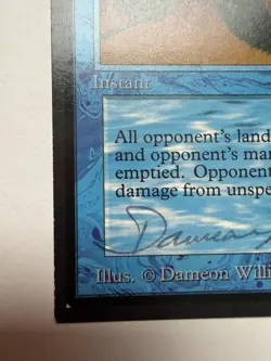 Mana Short Magic The Gathering English Blue Signed By Artist - Image 4