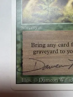 Regrowth Revised Signed Dameon Willich Magic The Gathering Rare MTG - Image 4