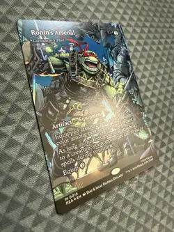 MTG Ronin’s Arsenal #0015 Foil Borderless Mythic TMNT Source Material (PZA) - Image 2