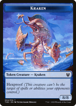 Kraken Token #4 (MP) Theros Beyond Death THB Magic MTG - Image 1