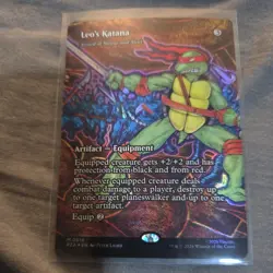 MTG: TMNT - Leo's Katana - Sword of Sinew and Steel #18 - Borderless Foil - Image 1