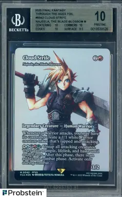 2025 MTG FINAL FANTASY THROUGH THE AGES #0042 CLOUD STRIFE FOIL BGS 10 - Image 1