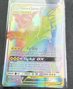 Pokemon TCG Pikachu & Zekrom GX Team Up Holo Card - Image 1