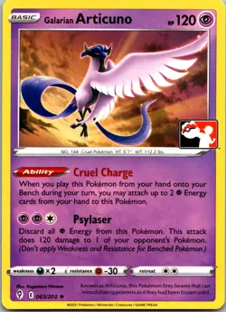Galarian Articuno 063/203 - Prize Pack Series Cards Rare Pokemon TCG NM - Image 1
