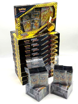 Lot of (144) Pokemon TCG Crown Zenith Packs + (11) CZ Pikachu VMAX Boxes SEALED - Image 1