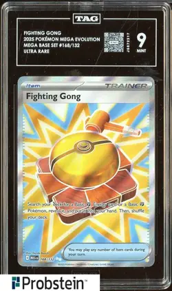 2025 Pokemon Mega Evolution Base Set #168/132 Fighting Gong Ultra Rare TAG 9 - Image 1