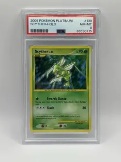 Pokemon Scyther Platinum 130/127 Holo Rare 2009 PSA 8 - Image 1