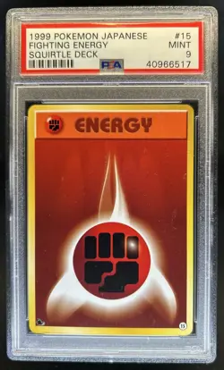 1999 Pokemon Japanese Squirtle Deck Fighting Energy #15 PSA 9 MINT - Image 1