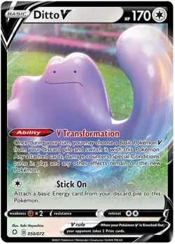 4x NM-Mint Ditto V - 050/072 - Ultra Rare Pokemon Shining Fates - Image 1