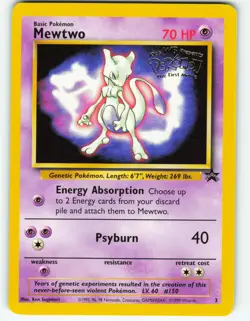 Mewtwo - #3 WOTC Black Star Promo - Pokemon TCG - 1999 - Image 1